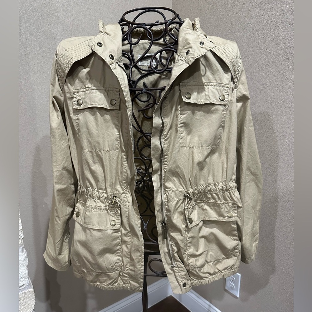 MICHAEL Michael Kors Khaki Hooded Utility Jacket, EUC!